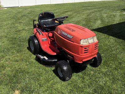 Troy-Bilt Pony Riding Lawn Mower Tractor Red With Snow Plow