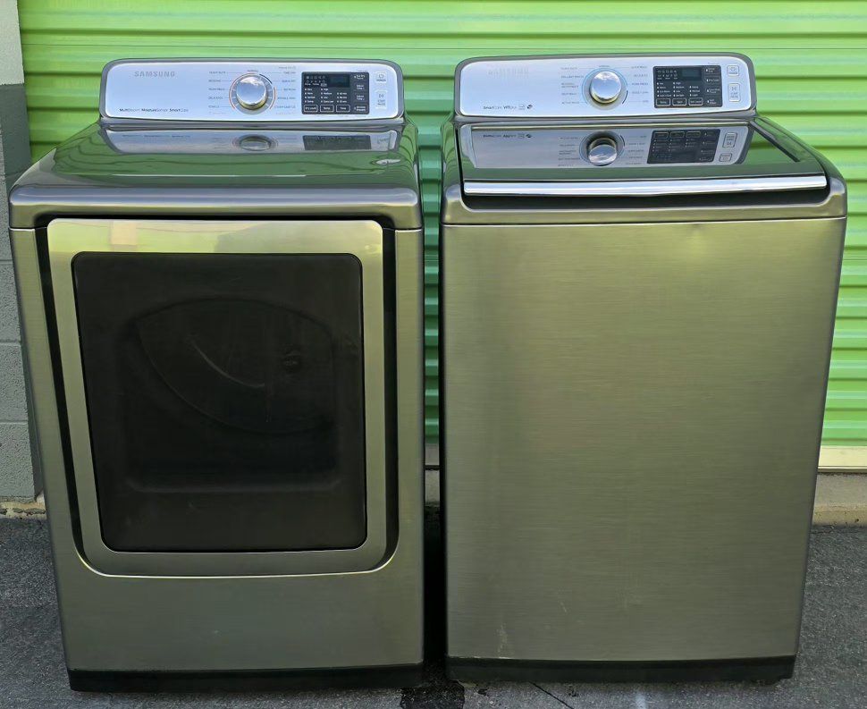 Samsung topload washer and electric steam dryer set free curbside delivery is available in the slc area