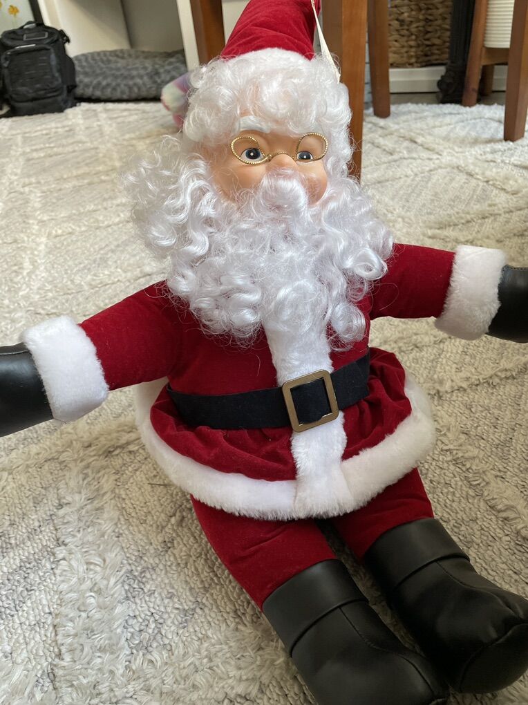 Vintage plush Santa Claus Doll Christmas 18 Inch