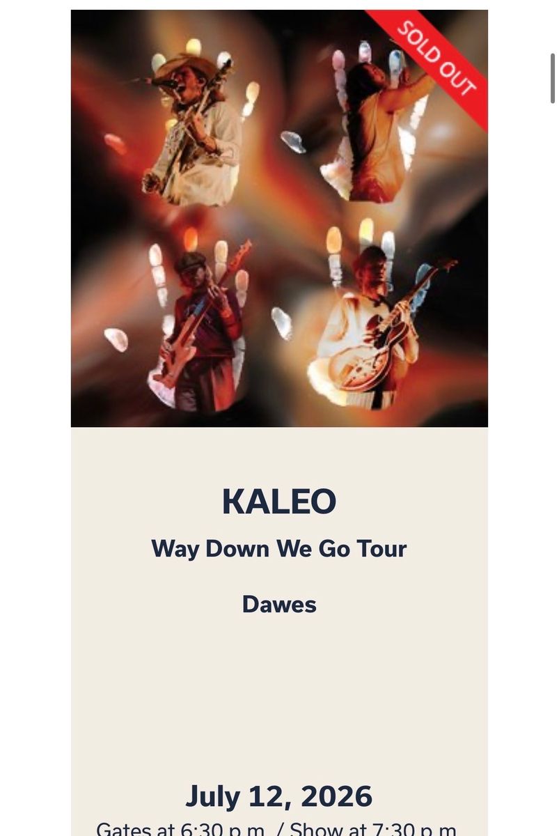 4 tickets to KALEO at Red Butte Gardens this Sunday 7/12 sold out