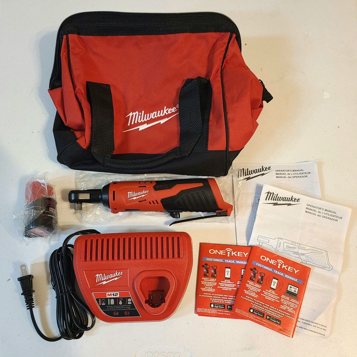 *NEW* Milwaukee M12 3/8" Cordless Ratchet Kit (2457-20) with Battery & Charger