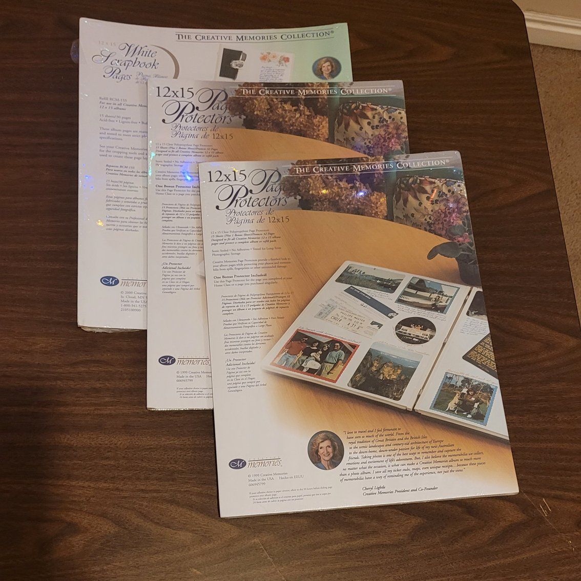 Creative Memories scrapbook pages and protectors