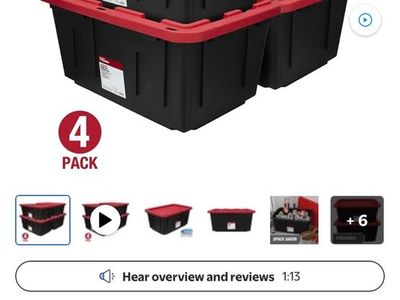 HYPER TOUGH 4PK 27GAL STOTRAGE BINS