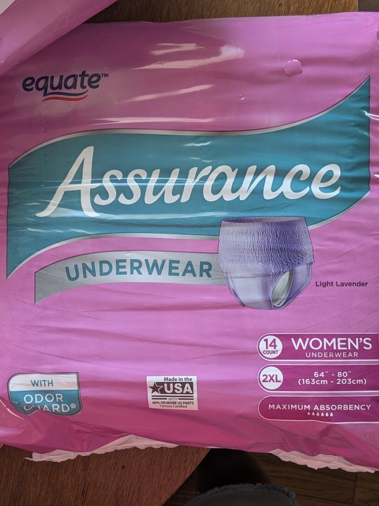 Equate Assurance Women's Underwear size 2X
