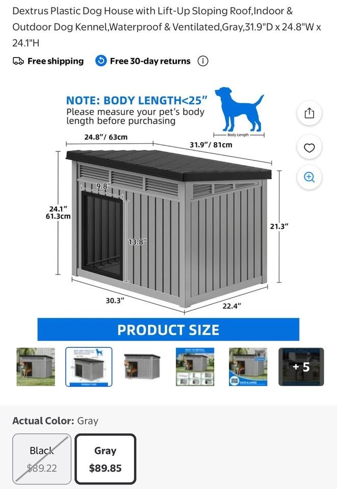Doghouse with lift up roof.