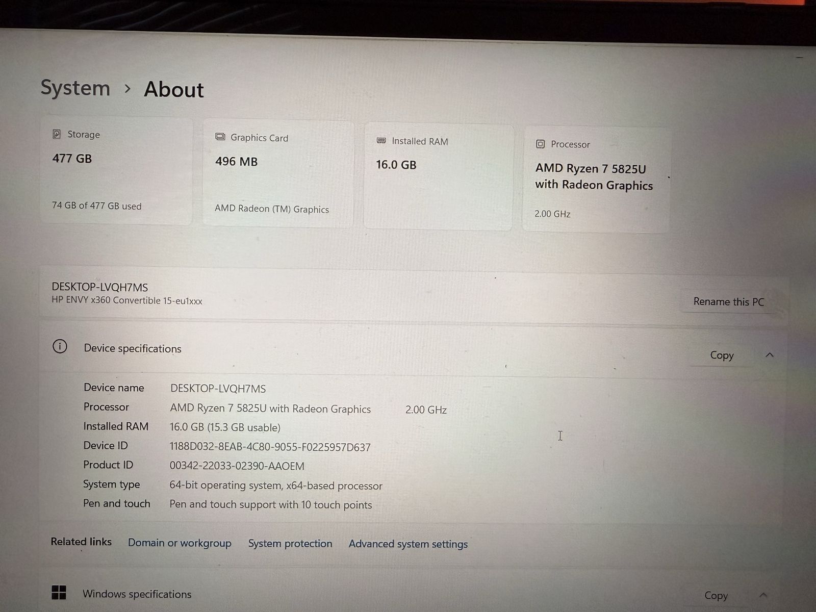 HP ENVY x360 15" Convertible Laptop - AMD Ryzen 7, 16GB RAM, 512GB SSD