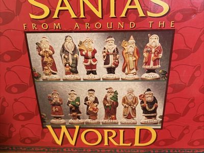 Santas From Around the World Christmas Figurines - Complete Set, Holiday Decor Collectible