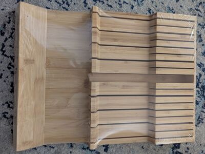 NEW in box Helios Kitchen In Drawer Knife Block - Bamboo Knife Organizer