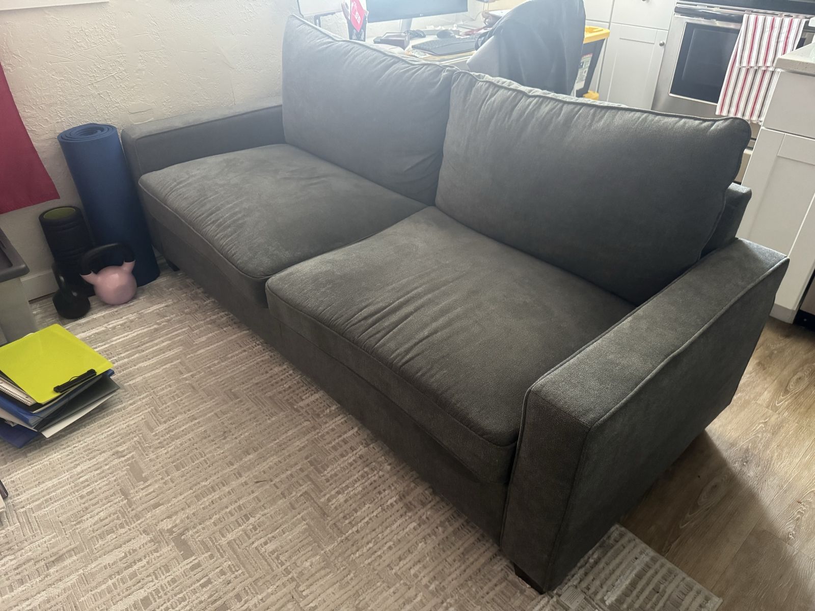 Living Spaces Reid 80” Grey Sofa