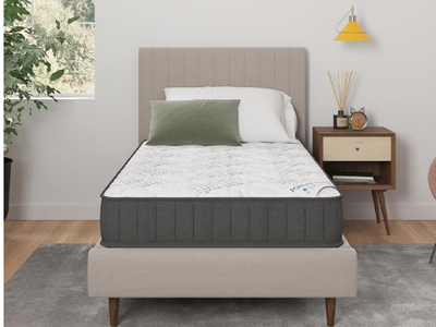 Twin 9" Hybrid Mattress - Medium Firm - Made in USA - Individually Pocketed Coils & CertiPUR-US Foam - Fiberglass-Free - In Box