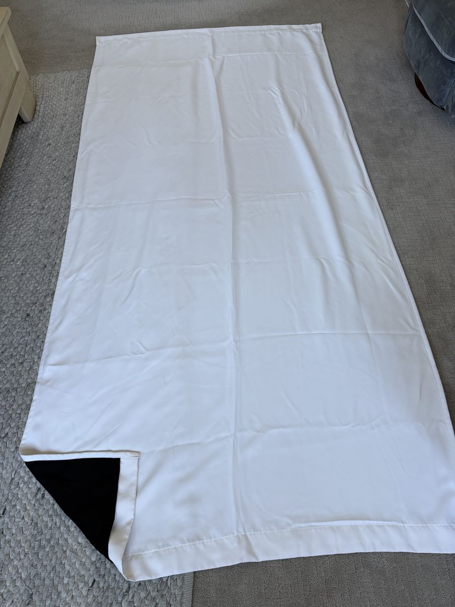 White Blackout Curtain Panel - Energy Efficient Thermal Insulated Window Treatment