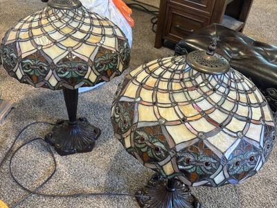 Set of two Tiffany style lamps