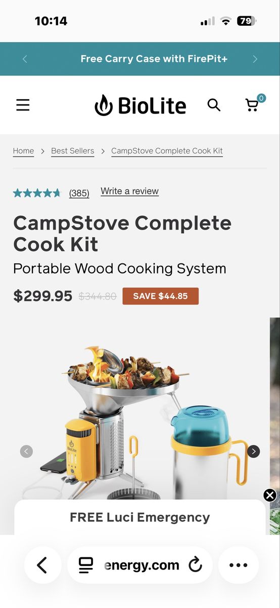 BioLite base camp wood stove and charging system.