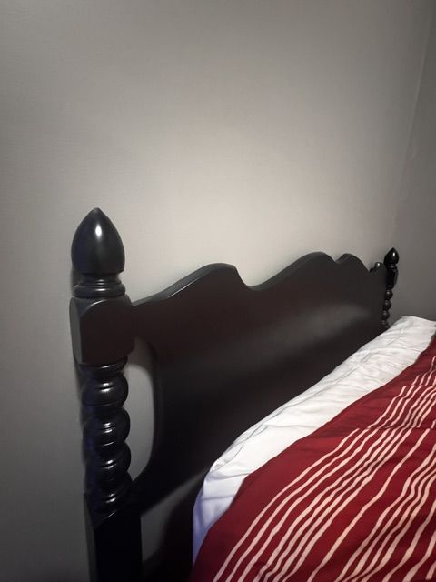 Full Metal Bed Frame, Wood Headboard, Mattress Foundation and Top Mattress