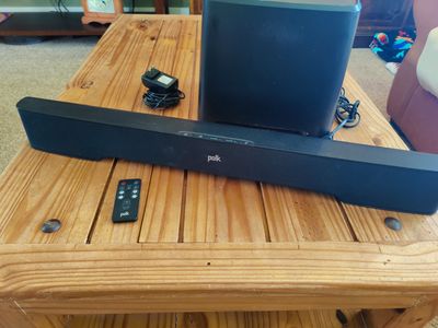 Polk Audio Soundbar with Wireless Subwoofer and Original Remote