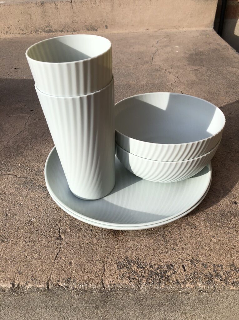 Light Sage Green Plastic Dining Set