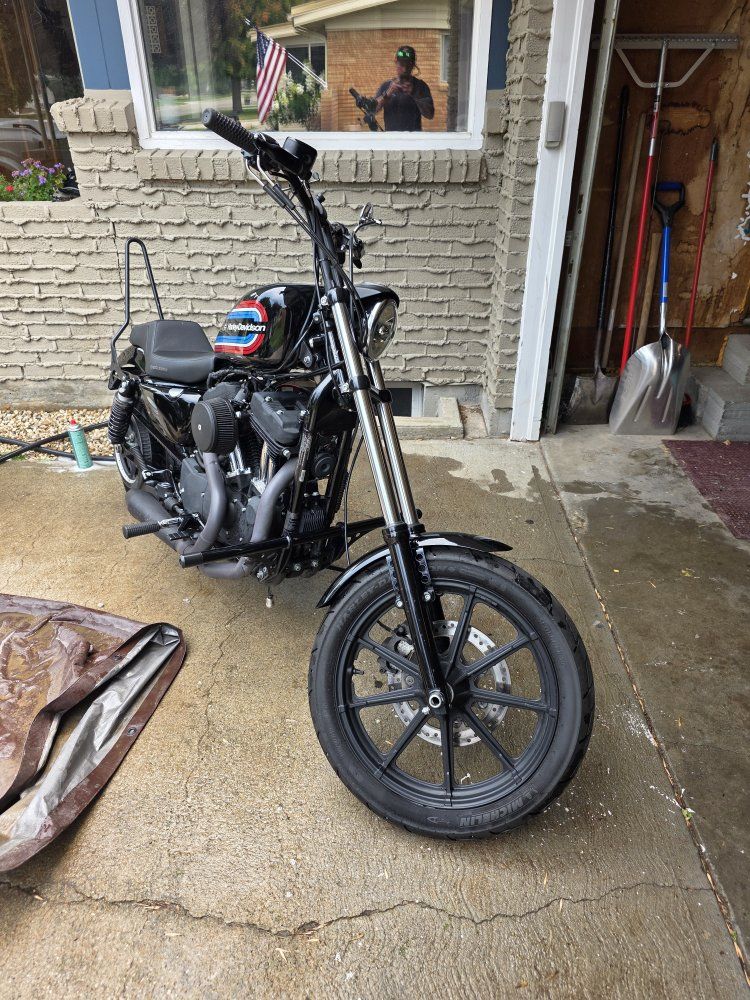 Harley-Davidson Sportster Iron 1200
 Motorcycle - Black with Custom Exhaust and Handlebars