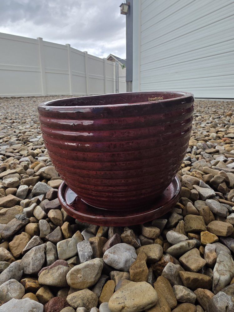 Red ceramic pot