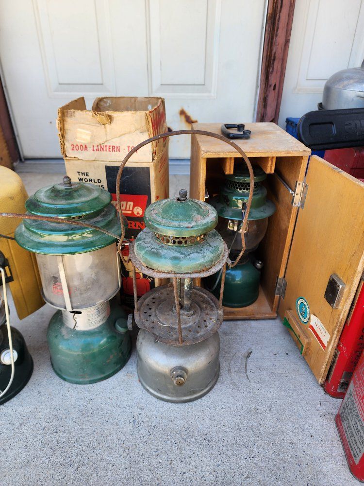 Coleman lanterns & four gallons Coleman fuel LOT $ 150 o.b.o.
