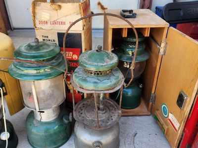 Coleman lanterns & four gallons Coleman fuel LOT $ 300 o.b.o.