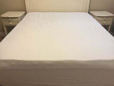 Pottery Barn headboard and 2 night stands
