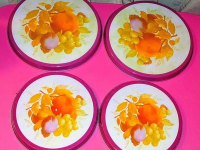 Vintage 1970's, fruit motif stove burner covers set of 4