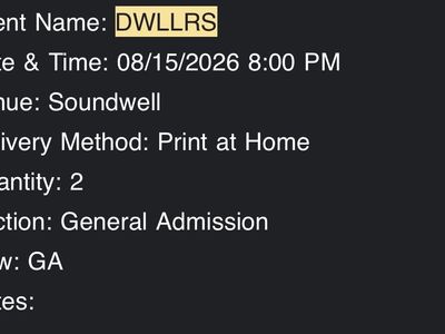 2 DWLLRS Concert Tickets at Soundwell
