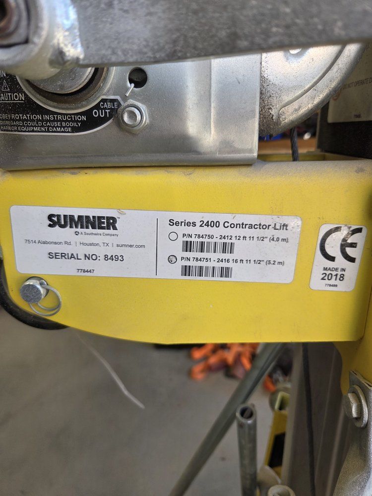 Sumner 2416 lift HVAC Sheet Metal