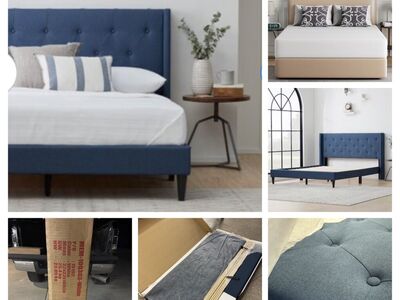 Queen Upholstered Bed With 10 Inch mattress - New