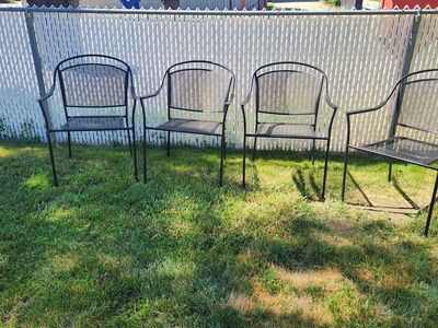 Rod Iron Black Patio Chairs