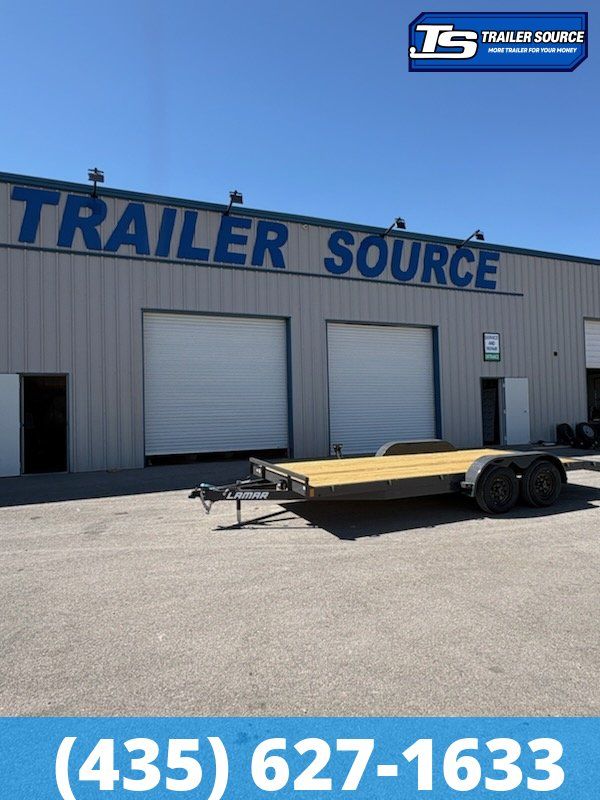 7x18 Lamar CE Flatbed Car Hauler Trailer - 7K GVWR - Dovetail