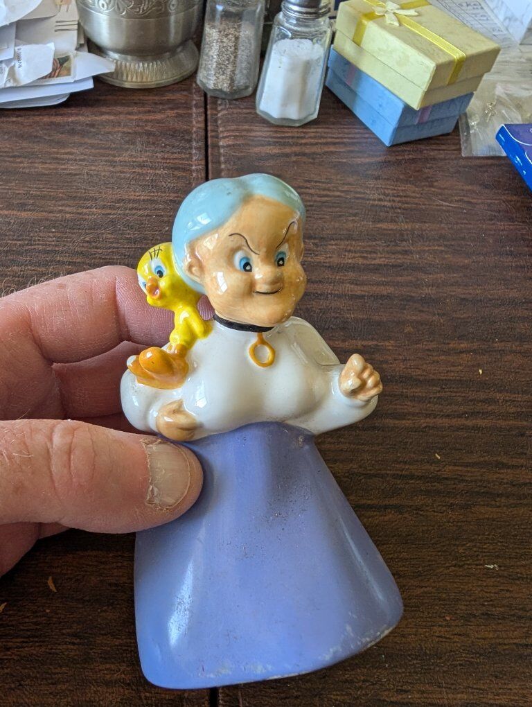 Mad Grandma with Tweety Bird Salt shaker 3 inches
