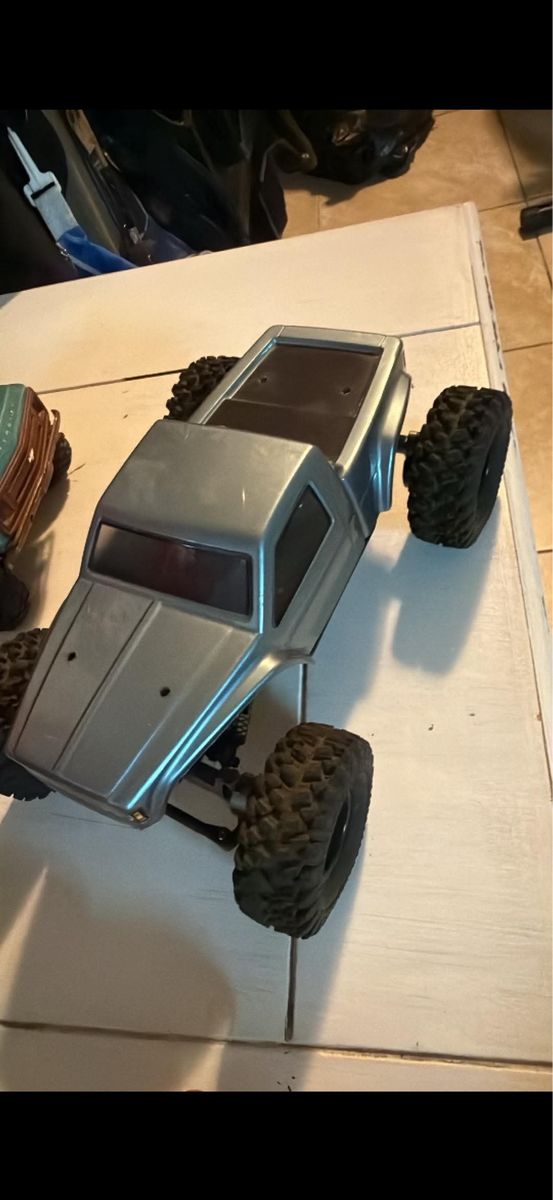 Custom RC Crawler Truck with Upgraded Micro Parts and Silver Body 1/18 scale 