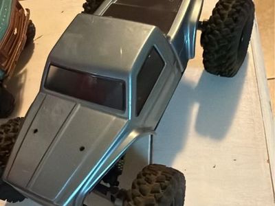 Custom RC Crawler Truck with Upgraded Micro Parts and Silver Body 1/18 scale