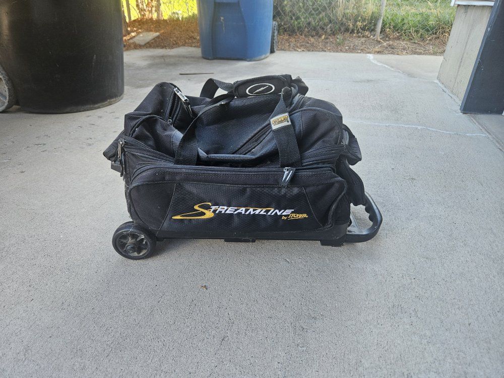 Storm Streamline 2-Ball Roller Bowling Bag - Black/Yellow with Wheels