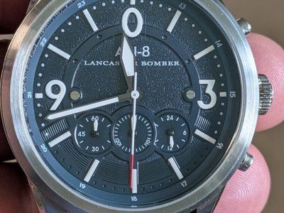 Lancaster Bomber AVI-8 Chronograph Quartz Watch Gray Canvas Strap + Green NATO Strap