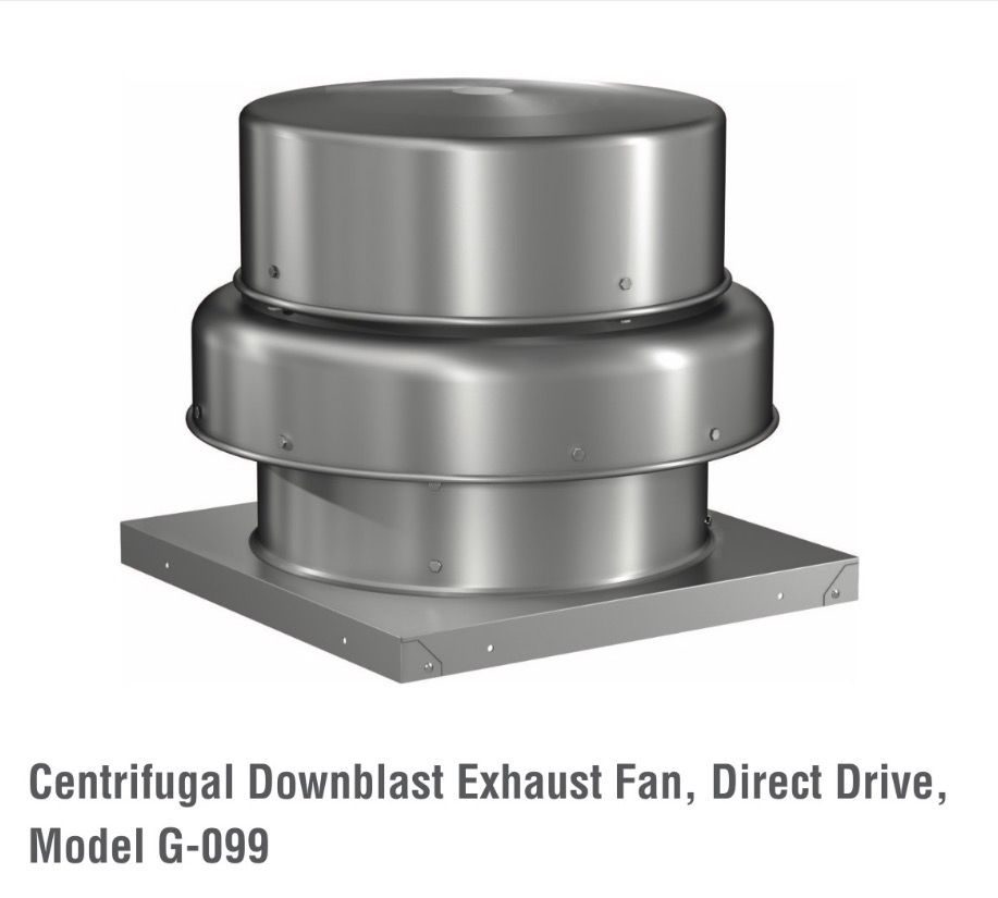 HALF PRICE OF RETAIL! BRAND NEW IN BOX Greenheck G-099-4-VG-1-19-X Roof Mounted Centrifugal Exhaust Fan