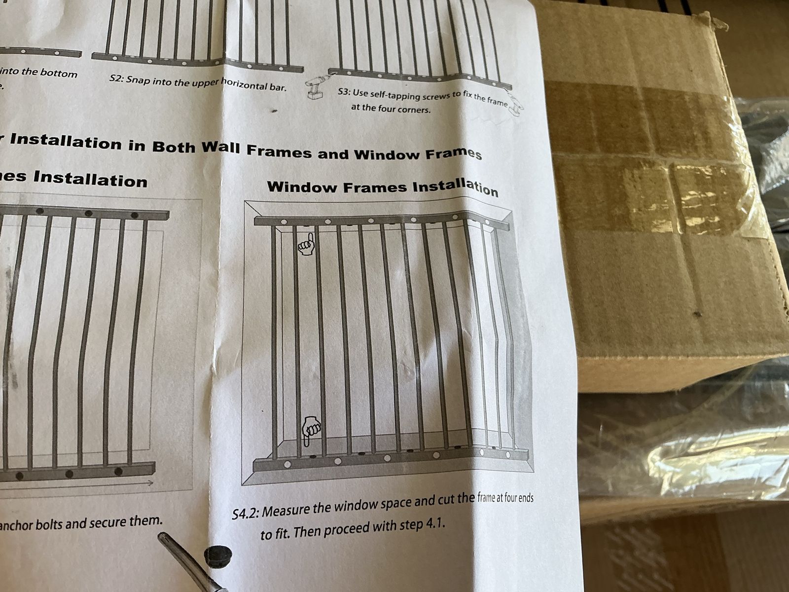 Black Metal Window Security Bars / Burglar Bars