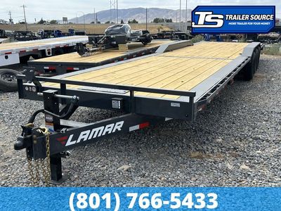 8.5x36 Lamar H8 Wide Body w/ Drive Over fenders Equipment Trailer - 21K GVWR - Winch Plate