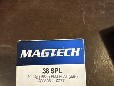 Magtech .38 SPL 158gr FMJ-Flat Ammunition - Box of 50. 357 mag 110 gr hollow point