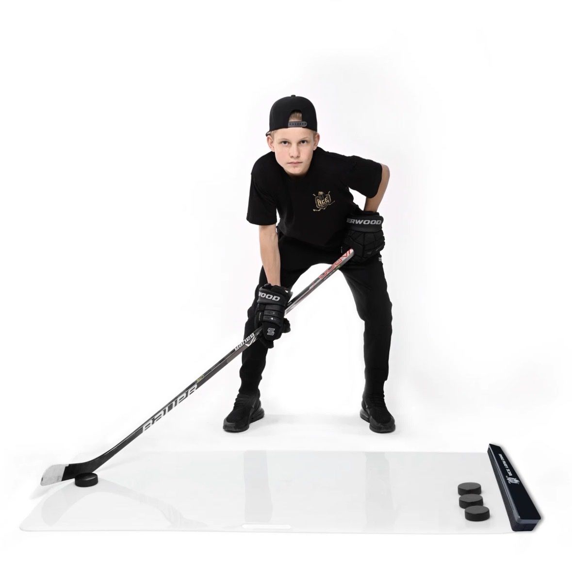 Ace Hockey Rapid Rebounder with Shooting Pad