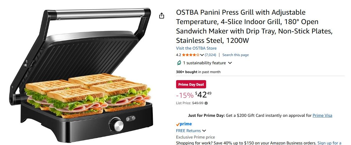 New, In the Box Panini Grill