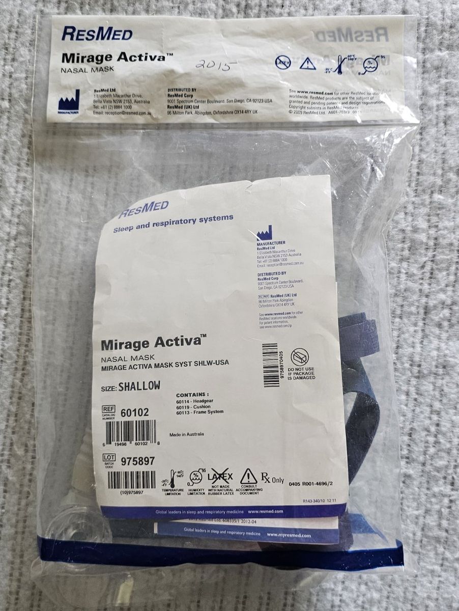 ResMed Mirage Activa Nasal Mask (Shallow) #60102