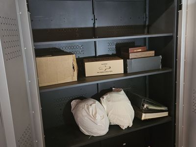 Locking cabinet 6ft T x 4 ft W x 18" D