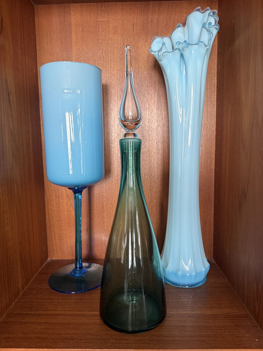 Vintage 1950’s Mid-Century Blenko 920 Emerald Green Decanter