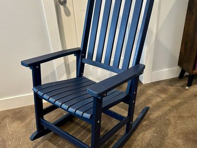 New Patio Rocking Chair High Back Blue Assembled
