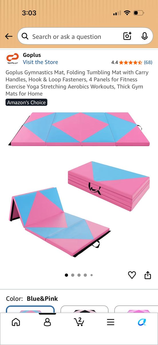 FOR SALE: Goplus Folding Gymnastics & Tumbling Mat