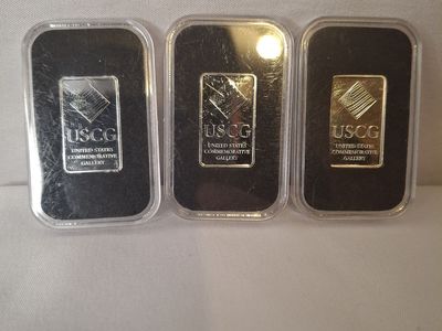 silver coin and bars