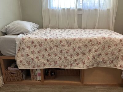 Single bed frame with storage