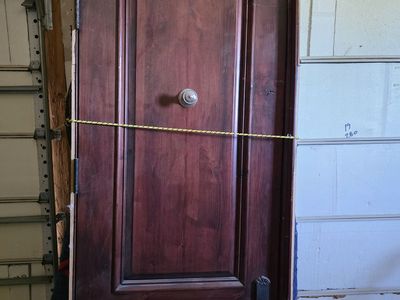 Lot of 4 Massive 9-Ft Arched Solid Wood Entry Doors - Pre-Hung w/ Trim